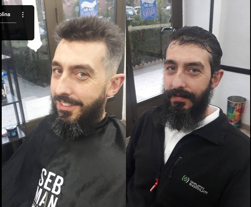 Antes y después de un corte y arreglo de barba en Barbería Molina